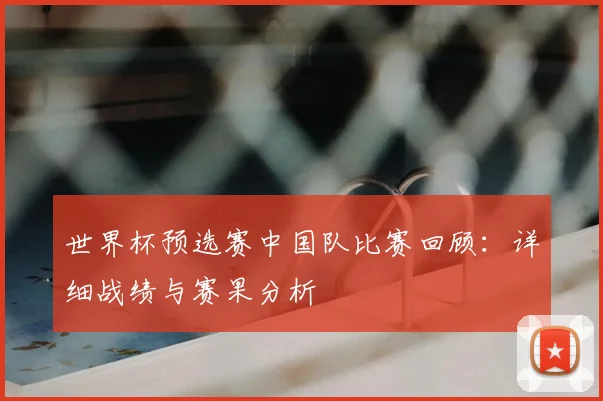世界杯预选赛中国队比赛回顾:详细战绩与赛果分析